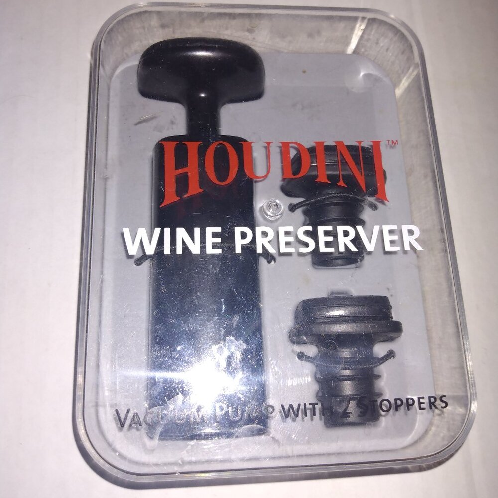 New Houdini Wine Preserver & 2 Stopper Set